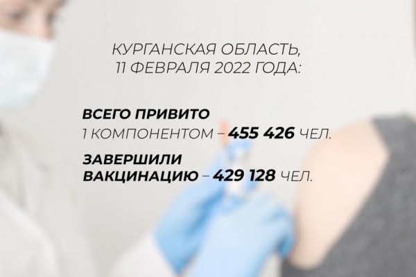 Более 455 тысяч жителей Курганской области поставили первый компонент Спутника V