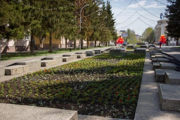 В Кургане к Дню Победы украсили Аллею Славы В Кургане к Дню Победы украсили Аллею Славы
