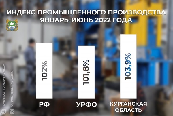 Индекс промышленного производства Курганской области обошёл среднероссийский Индекс промышленного производства Курганской области обошёл среднероссийский