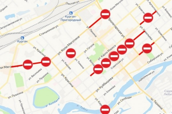 Курганские власти сделали полную карту перекрытых в городе дорог Курганские власти сделали полную карту перекрытых в городе дорог