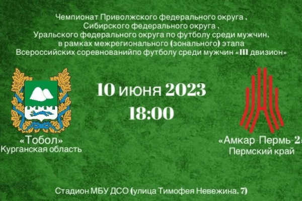 На курганском поле в матче сыграют &laquo;Тобол&raquo; против &laquo;Амкар-Пермь-2&raquo;