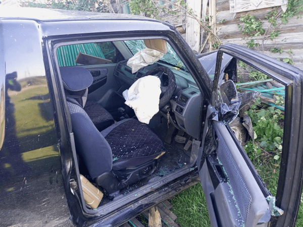 В Курганской области заезд пьяной автоледи был недолгим, но травматичным 