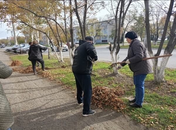 Курганцы занялись осенней уборкой в городе Курганцы занялись осенней уборкой в городе
