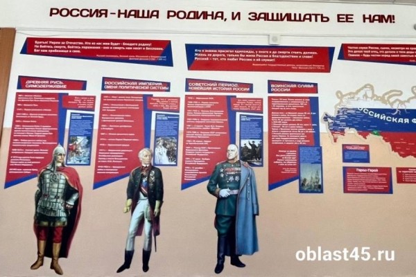 В курганской гимназии 3 стены превратились в скрижали воинской истории России В курганской гимназии 3 стены превратились в скрижали воинской истории России