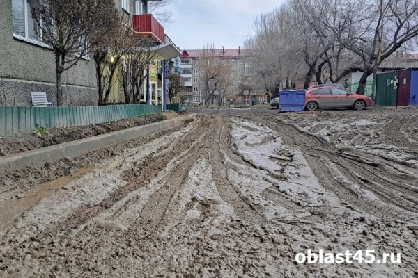 Почему в Кургане жильцы пятиэтажки вязнут в грязи в собственном дворе?