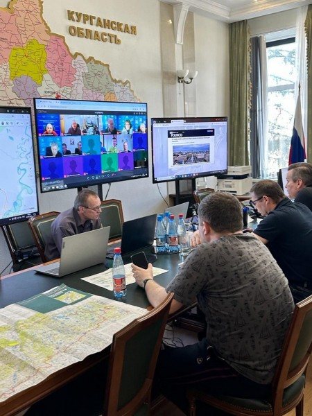 Губернатор Шумков показал штаб, из которого следят за паводком в Курганской области. Фото