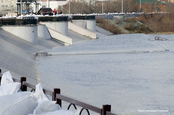 Уровень Тобола в Кургане снизился