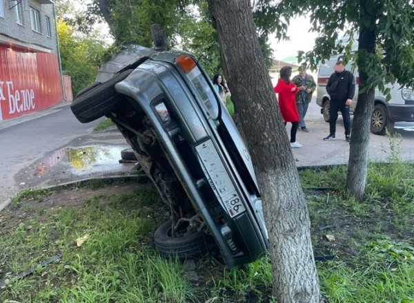В Шадринске пьяный водитель на &laquo;Ладе&raquo; перевернулся и врезался в дерево