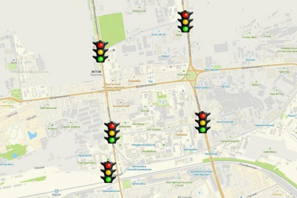В Кургане изменили режим работы светофоров из-за перекрытия перекрёстка В Кургане изменили режим работы светофоров из-за перекрытия перекрёстка