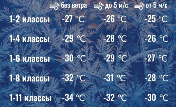 Власти Кургана рассказали, при какой температуре отменяют уроки в школах