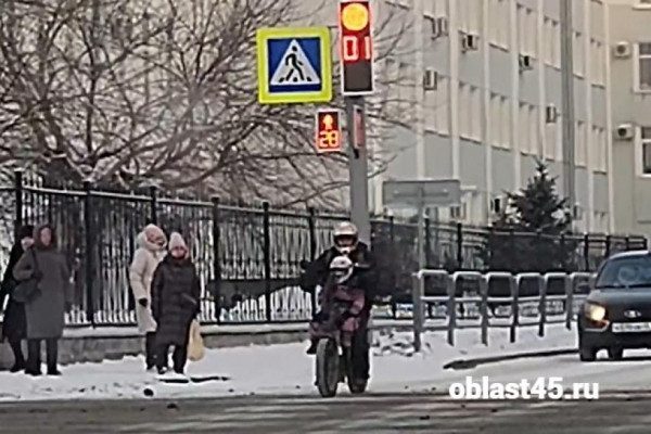В Кургане ребёнка везли на опасном &laquo;необычном транспорте&raquo; без места для пассажира